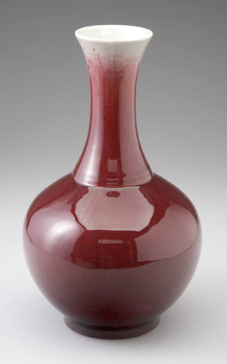 Dark Ox-Blood Red Bottle Vase