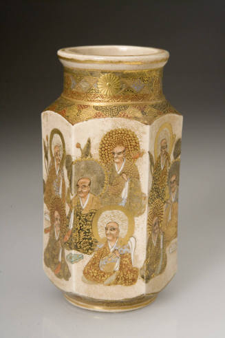 Satsume Vase Decorated with Design of the Sixteen Disciples (rakan) of Buddha