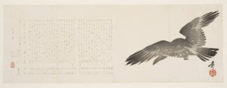 Haikai Surimono with Design of Crow and Haikai Verses